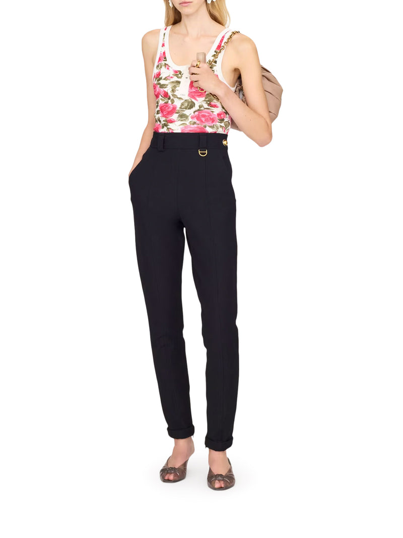 STRETCH COTTON TOP WITH FLORAL PRINT