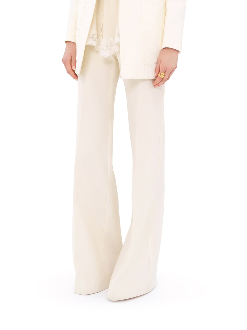 HIGH-WAISTED FLARED TROUSERS IN GRAIN DE POUDRE WOOL