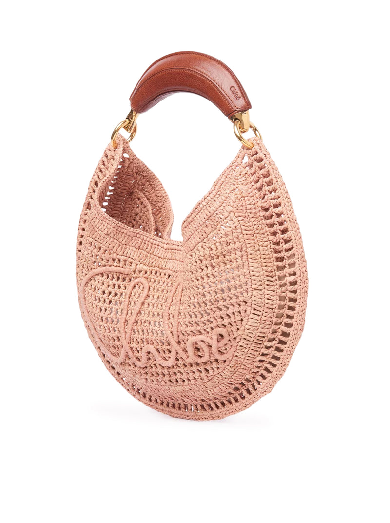 SUMMER BANANA RAFFIA HOBO BAG