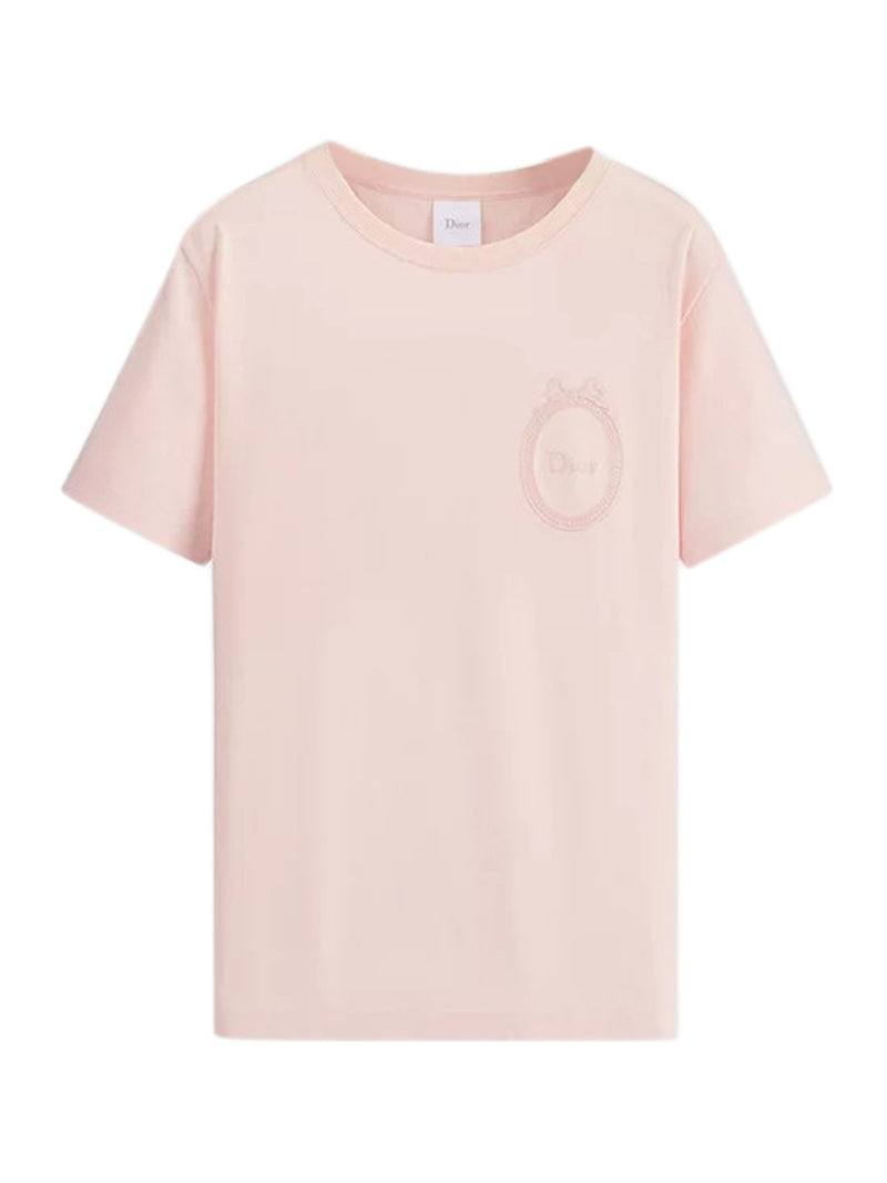 FITTED T-SHIRT WITH DIOR MEDALLION EMBROIDERY