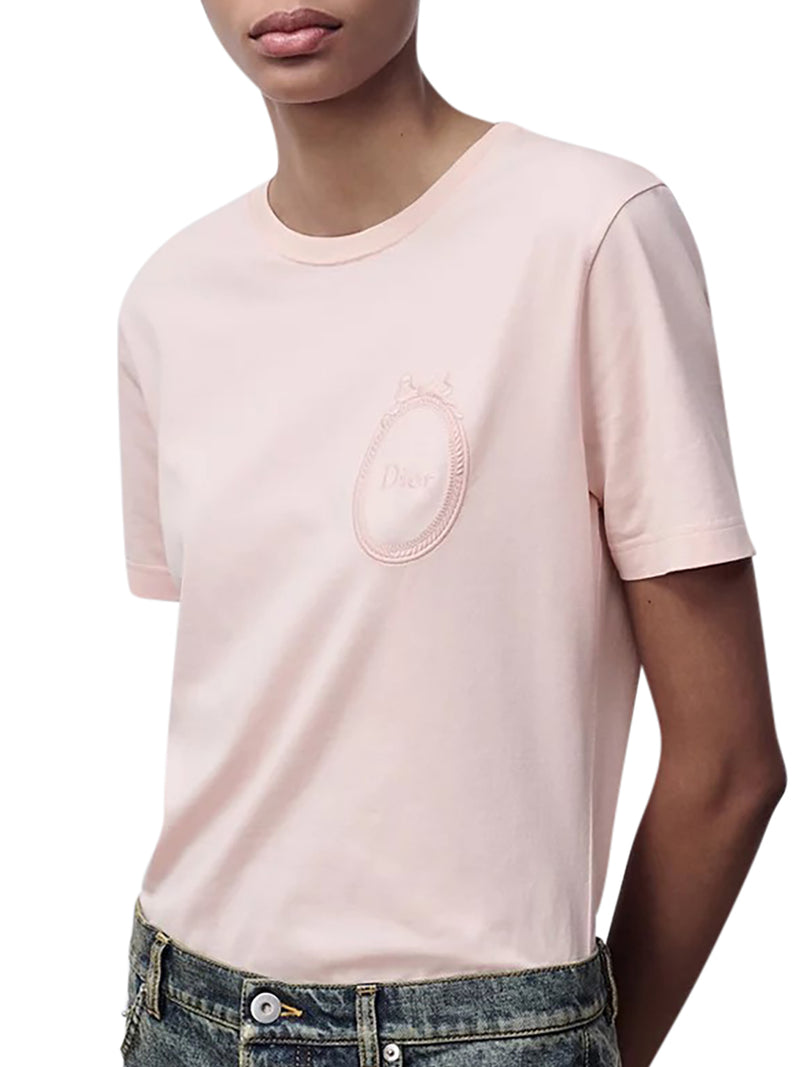 FITTED T-SHIRT WITH DIOR MEDALLION EMBROIDERY