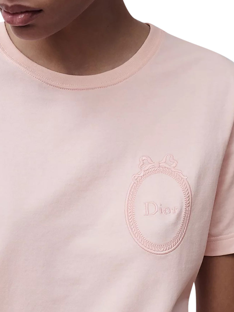 FITTED T-SHIRT WITH DIOR MEDALLION EMBROIDERY