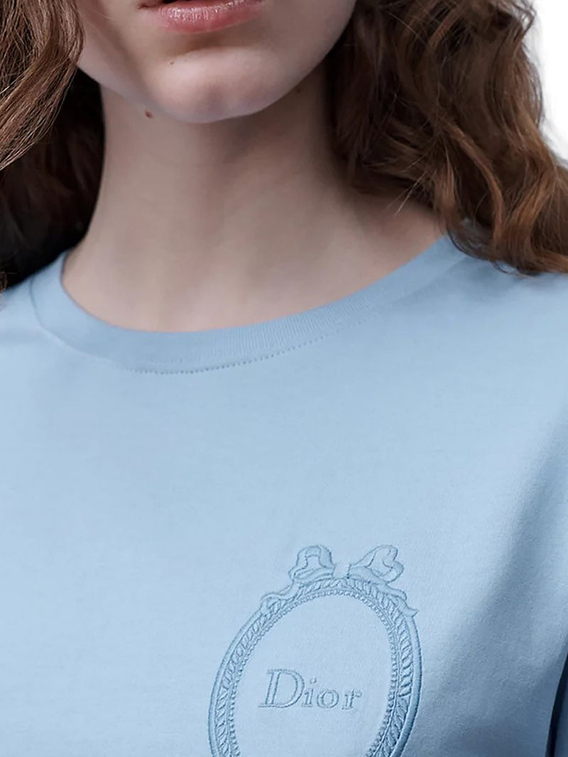 FITTED T-SHIRT WITH DIOR MEDALLION EMBROIDERY