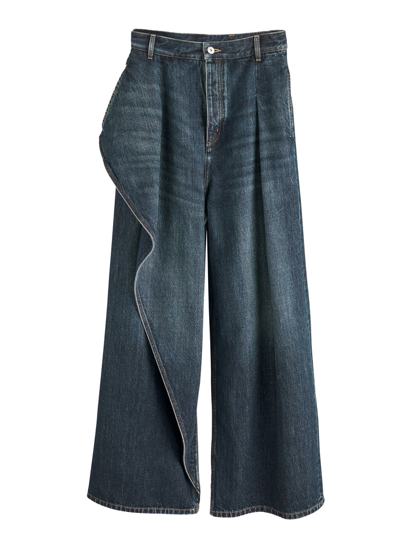 DRAPED FLARED JEANS