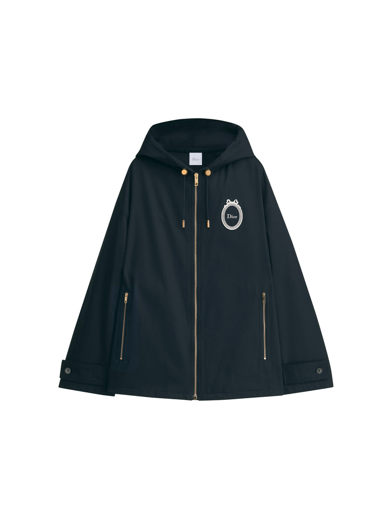 EMBROIDERED MEDALIST ANORAK IN COTTON AND SILK GABARDINE