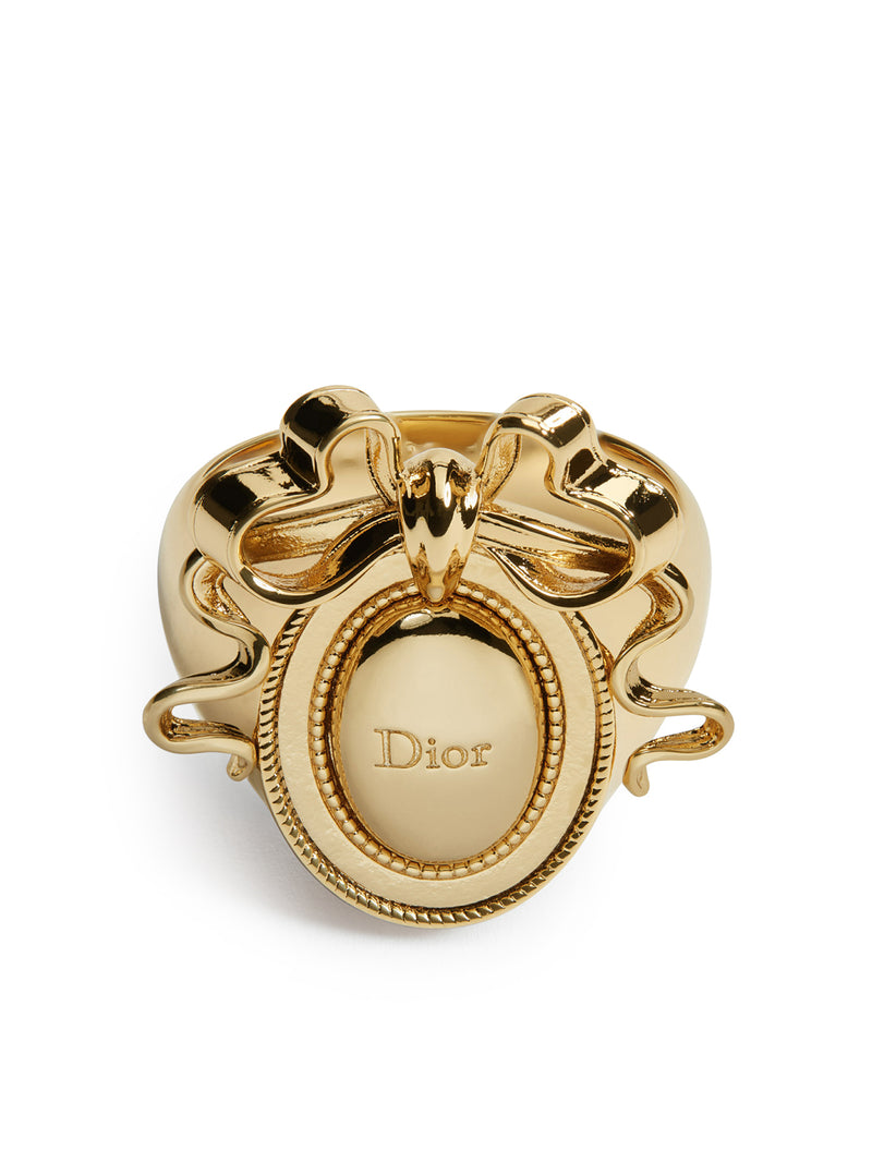 METAL MEDAL RING WITH GOLD-COLOURED FINISH