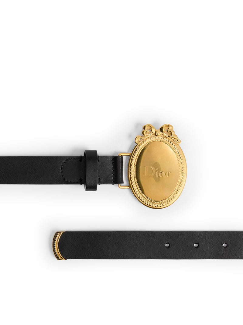 DIOR MÉDAILLON BELT IN BLACK TOLEDO CALFSKIN