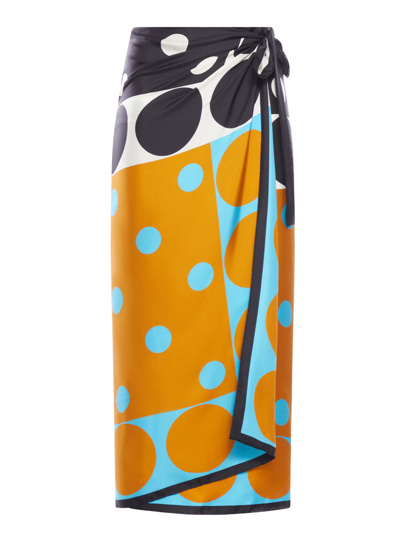 LONG WRAP PENCIL SKIRT