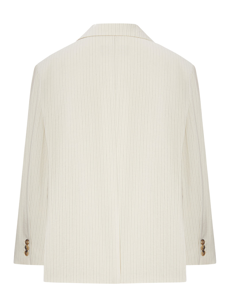 SINGLE-BREASTED JACKET WITH FLORAL EMBROIDERY