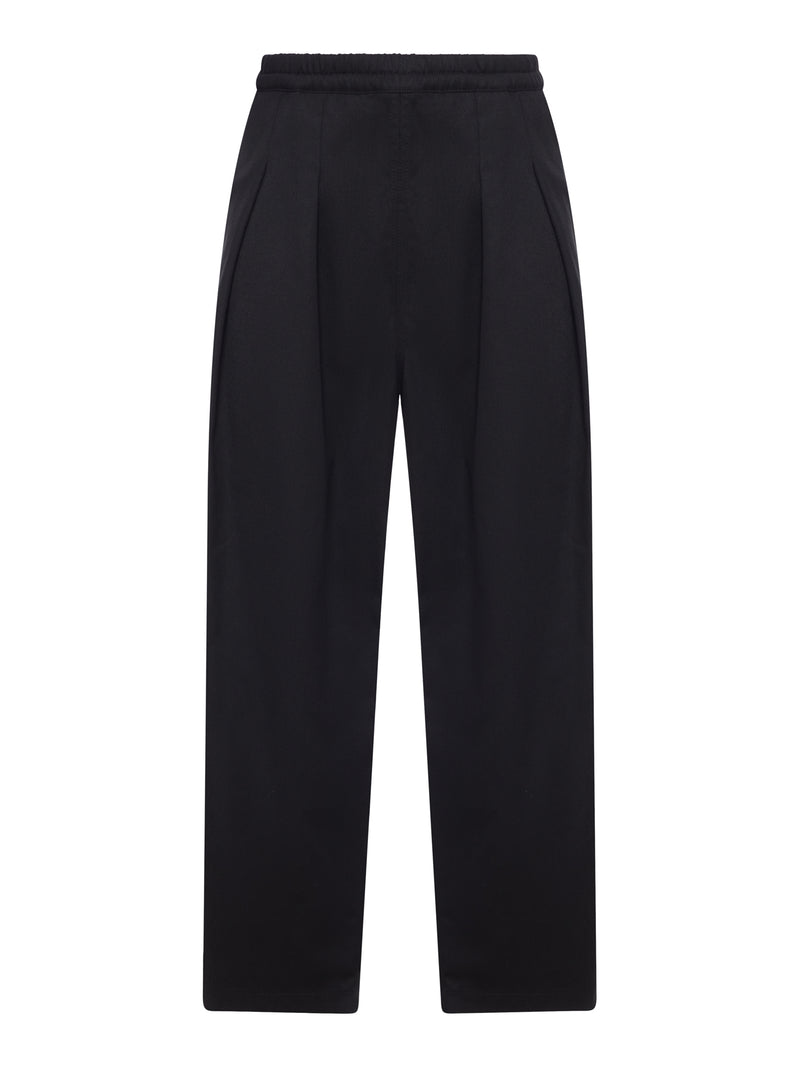 WIDE LEG COTTON BLEND PANTS