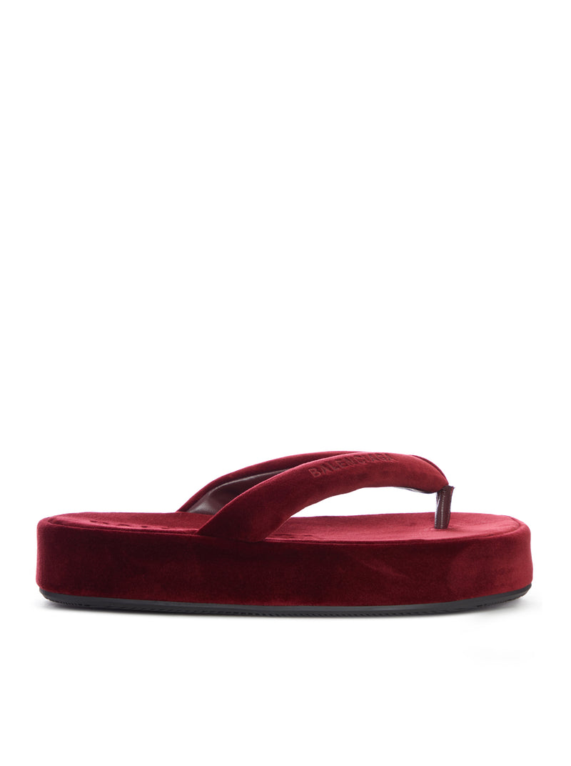 JET LAG FLIP FLOPS IN BURGUNDY