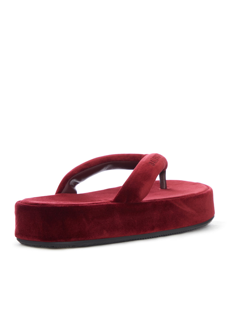 JET LAG FLIP FLOPS IN BURGUNDY