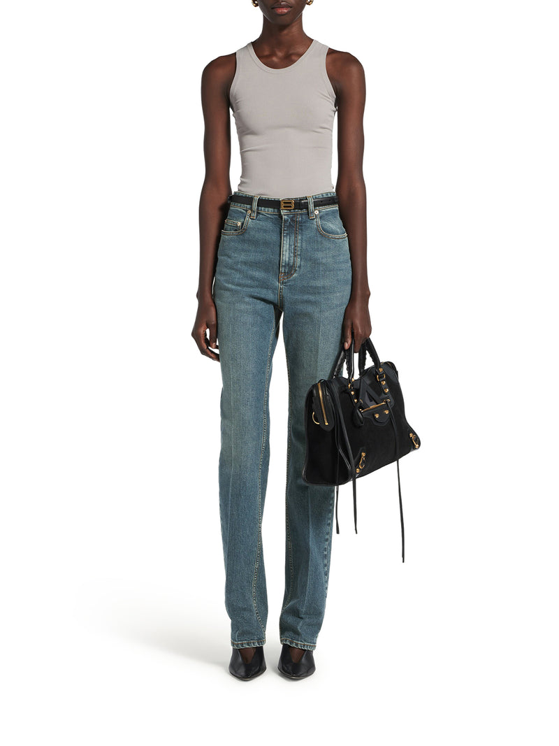 HIGH-WAISTED JEANS IN VINTAGE BLUE