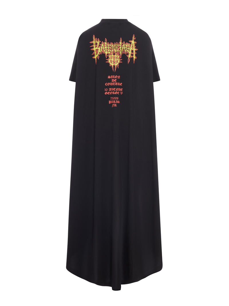 MAXI ASYMMETRIC T-SHIRT WITH FRONT PRINT