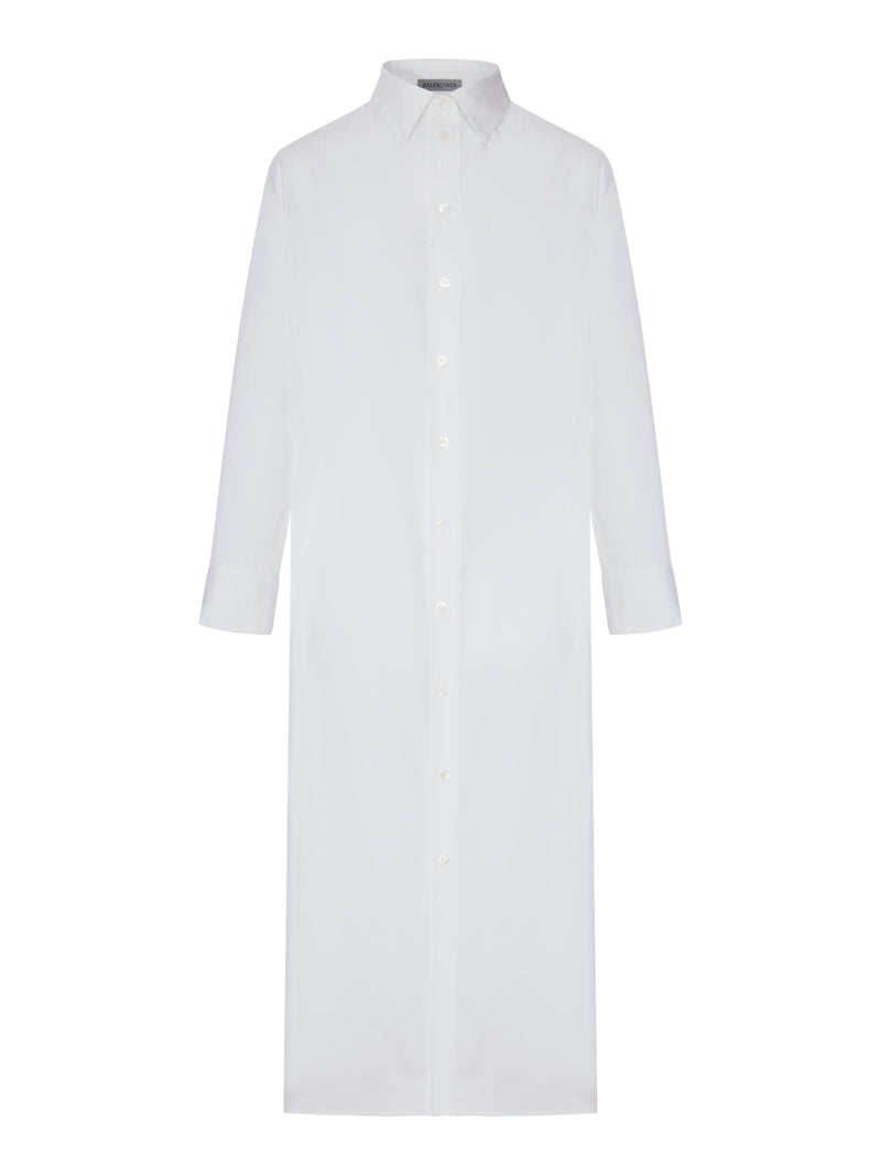 LONG CHEMISIER DRESS WITH DRAPE ON THE BACK