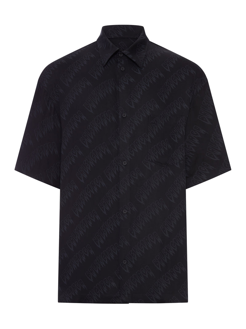 FLUID VISCOSE SHIRT WITH ALLOVER LOGO
