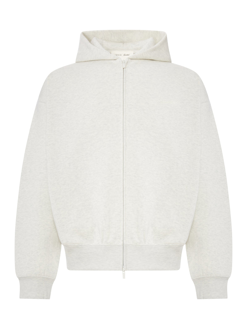 COTTON BLEND ZIP-UP HOODIE