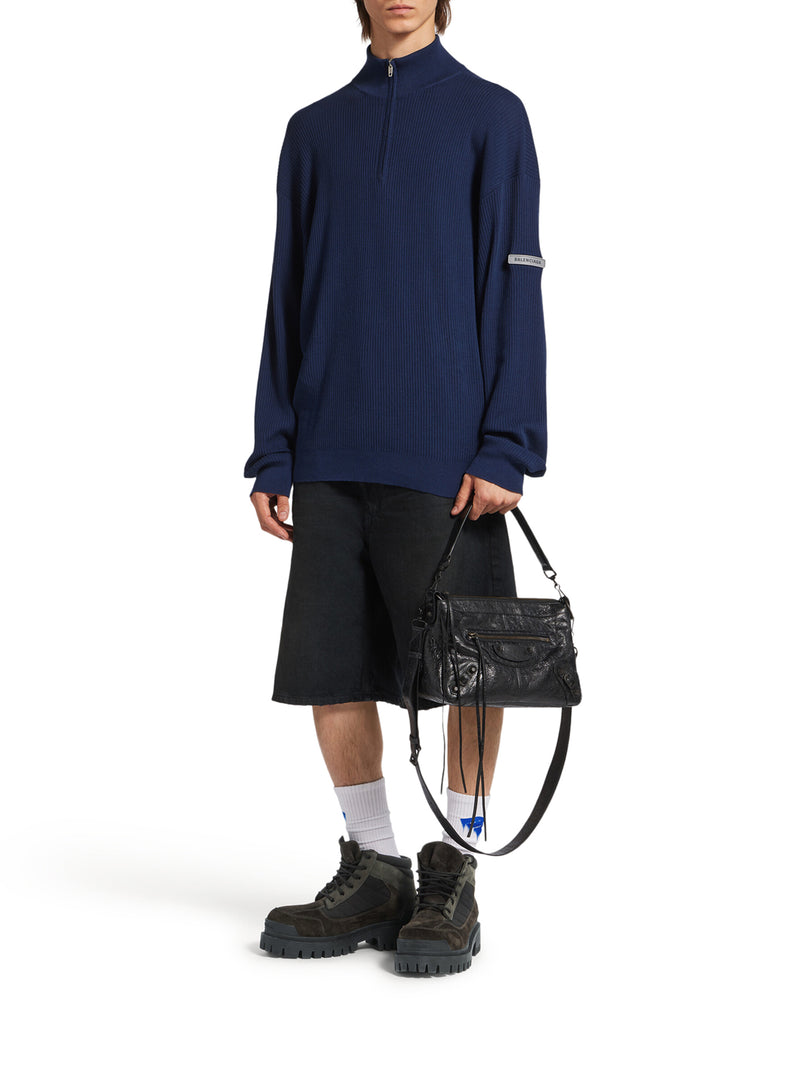 THE CITY SMALL MOTORCYCLE IN BLACK ARENA LAMBSKIN