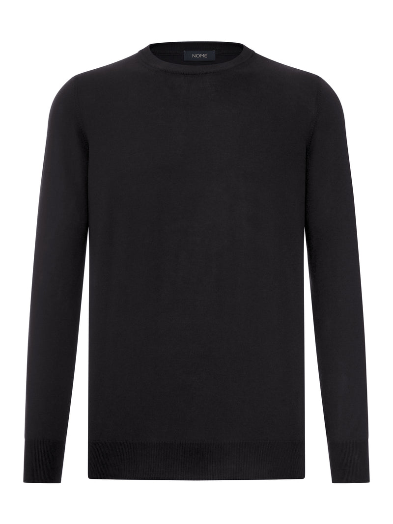 CREW NECK LONG SLEEVED COTTON KNITTED T-SHIRT