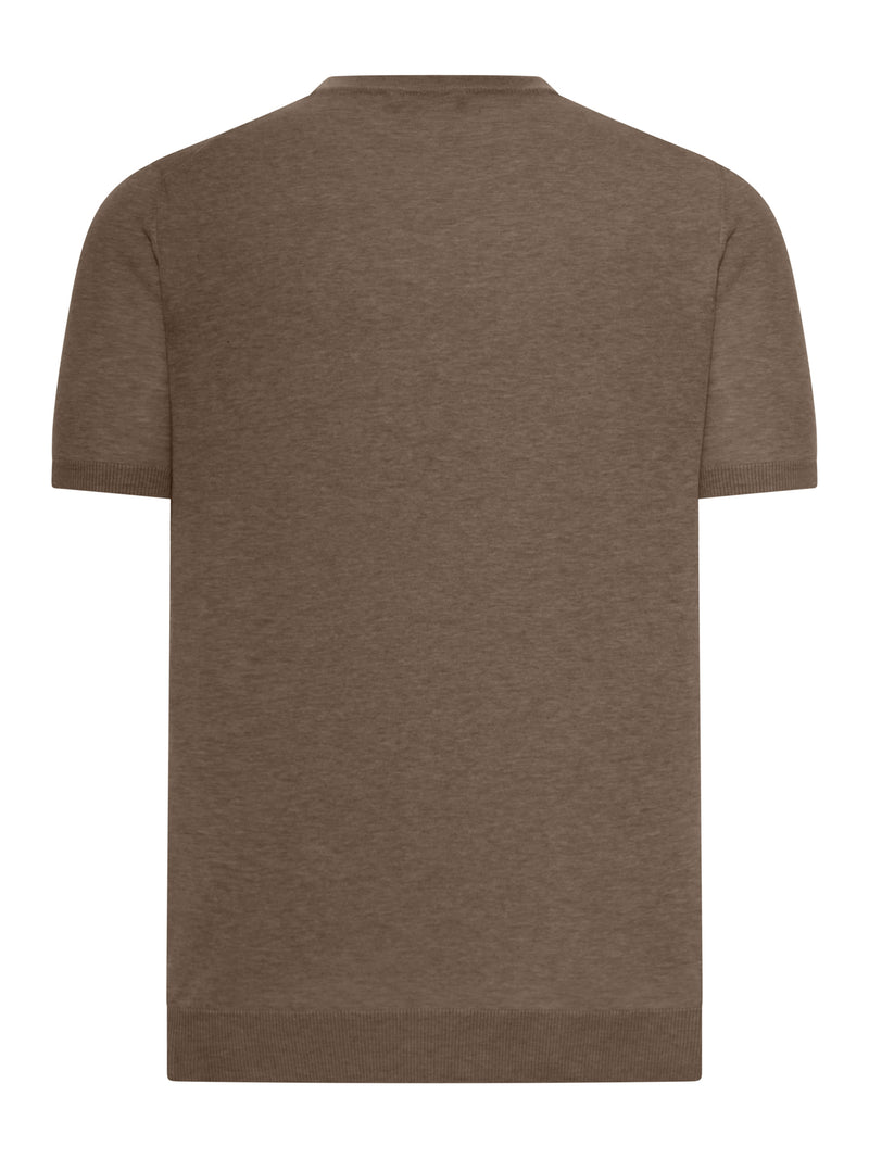 CREW NECK COTTON KNITTED T-SHIRT