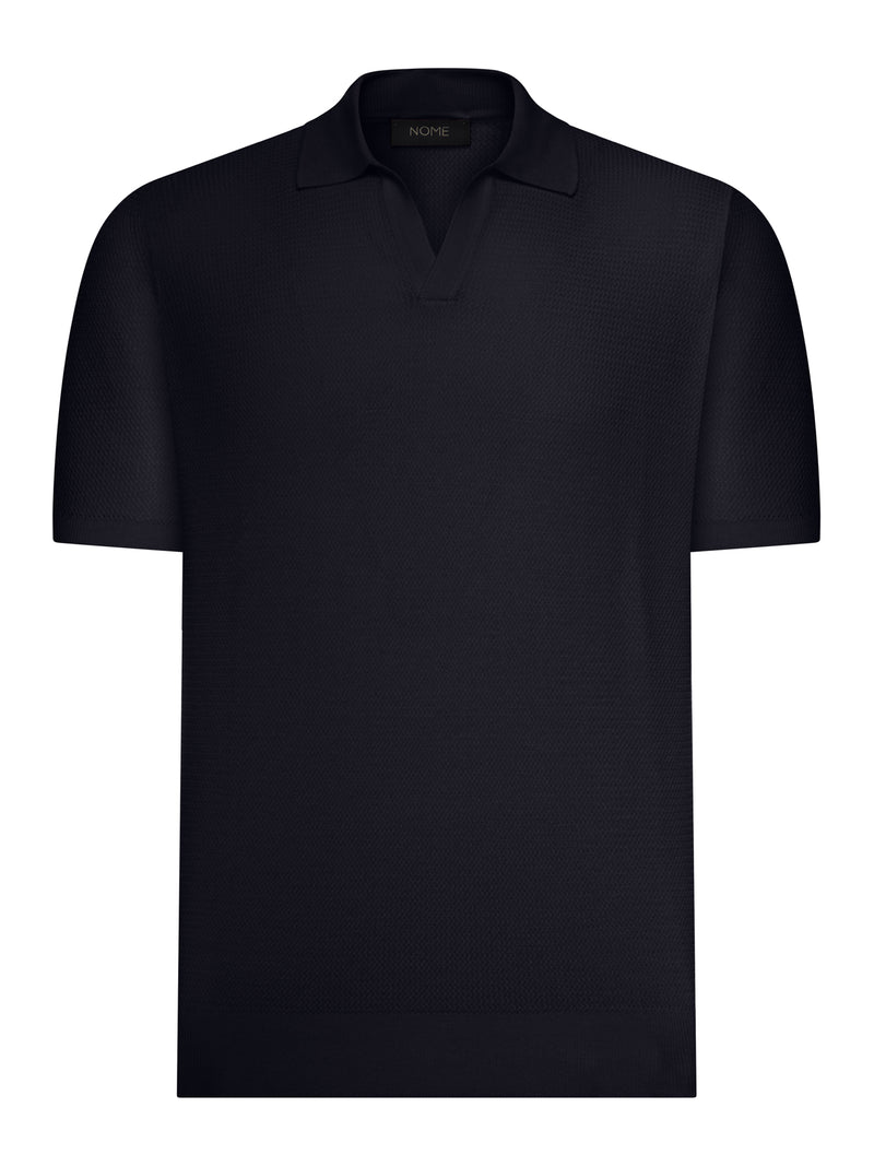 SHORT-SLEEVED SILK AND COTTON POLO SHIRT