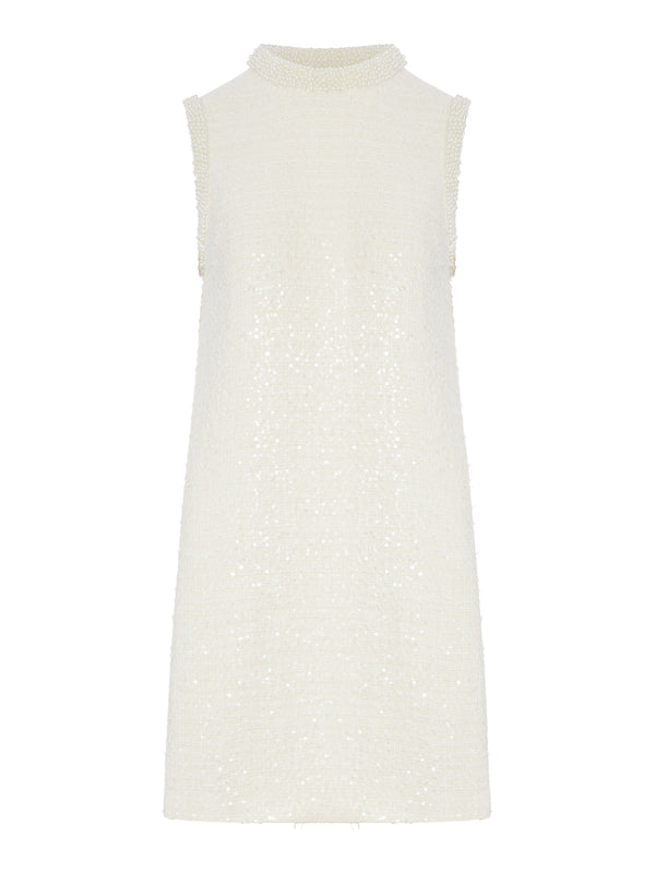 BOUCLE MINI DRESS WITH BEADS