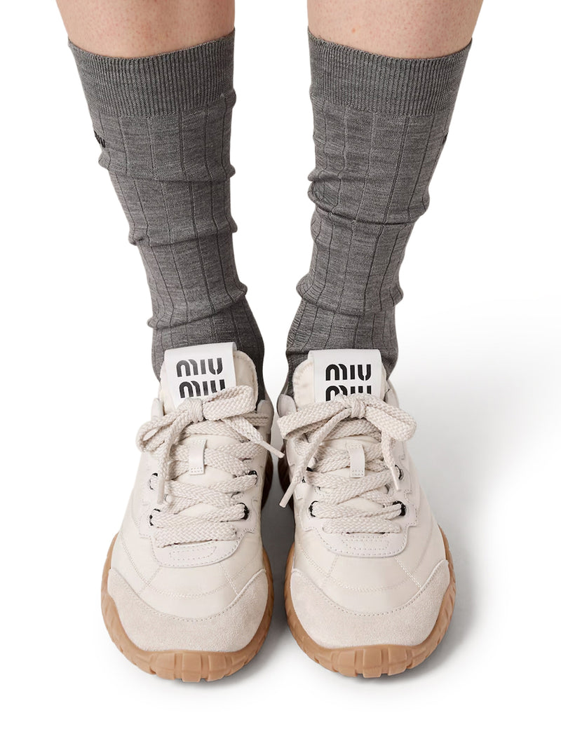 TYRE SNEAKERS IN TECHNICAL FABRIC AND SUEDE