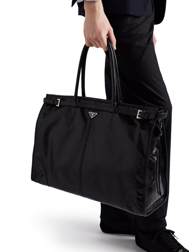 PRADA BONNIE LEATHER SHOPPING BAG