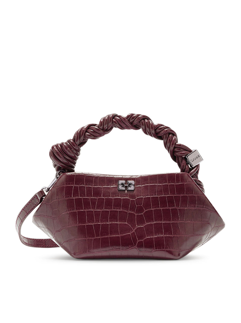 MINI BOU BAG IN BURGUNDY CROCODILE EFFECT