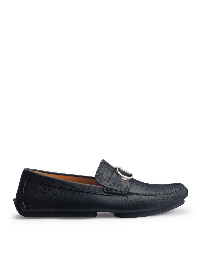 ROADIE LOAFERS IN BLUE GRAINED CALFSKIN