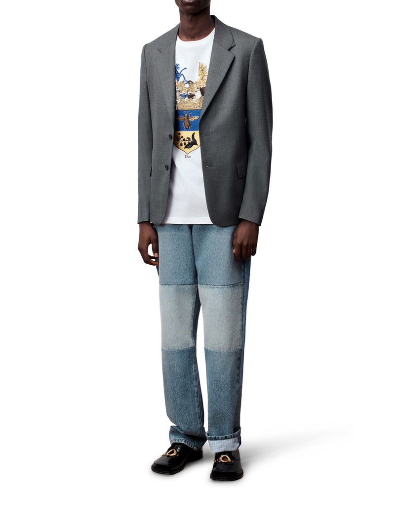 LONG REGULAR FIT JEANS IN BLUE COTTON TWILL
