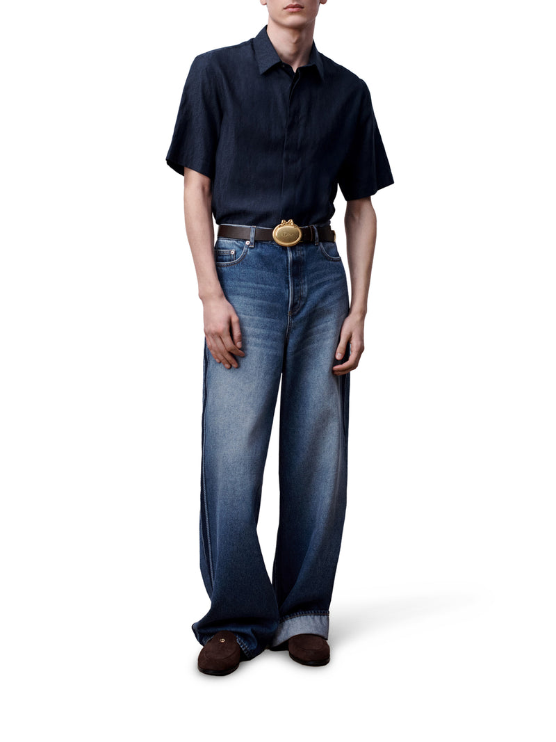 BAGGY JEANS IN BLUE COTTON TWILL