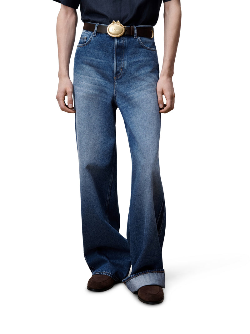 BAGGY JEANS IN BLUE COTTON TWILL