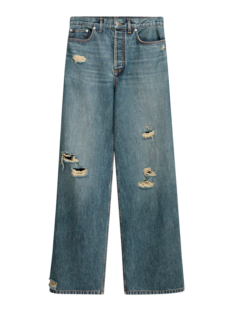 WIDE COTTON TWILL JEANS