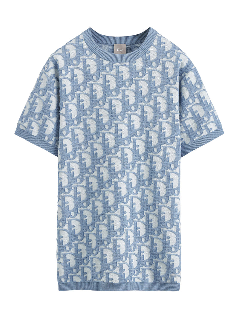 JACQUARD COTTON, WOOL AND SILK T-SHIRT
