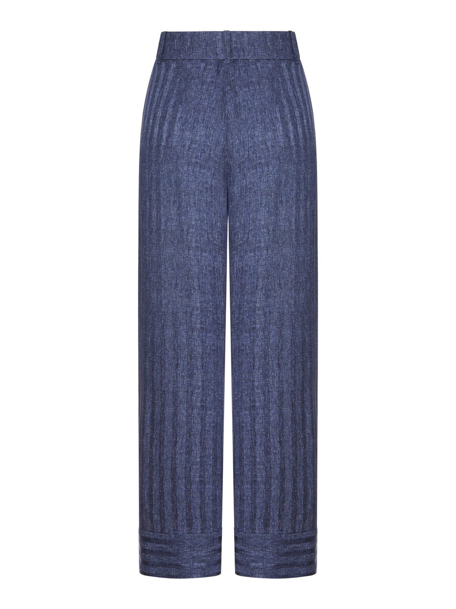 PRINTED SILK TROUSERS WITH PLEATS