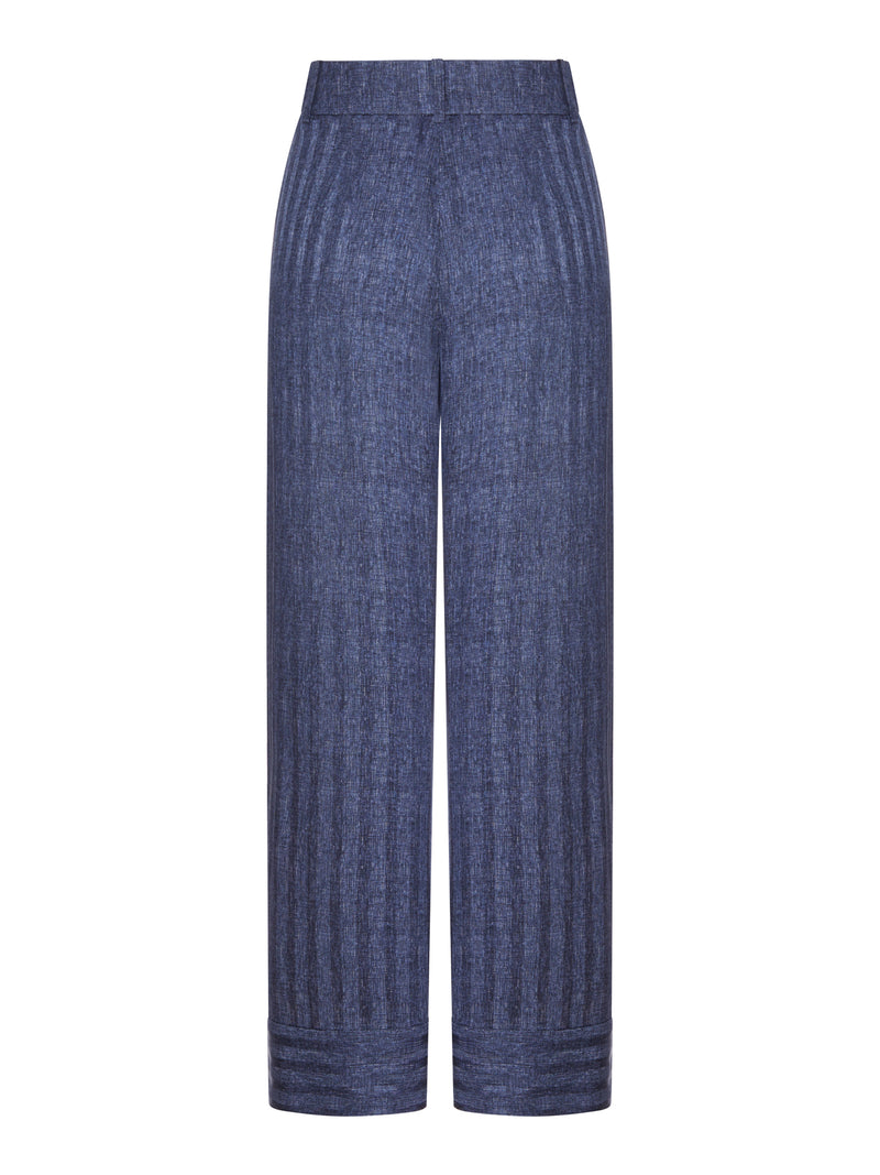 PRINTED SILK TROUSERS WITH PLEATS