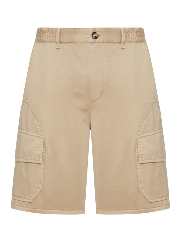 SHORTS IN LIGHT WASHED COTTON SATIN