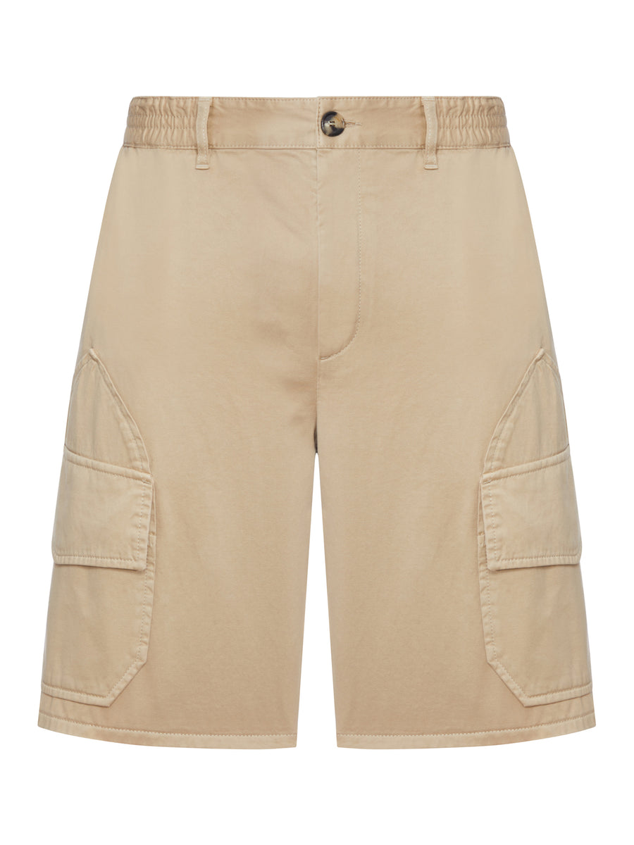 SHORTS IN LIGHT WASHED COTTON SATIN
