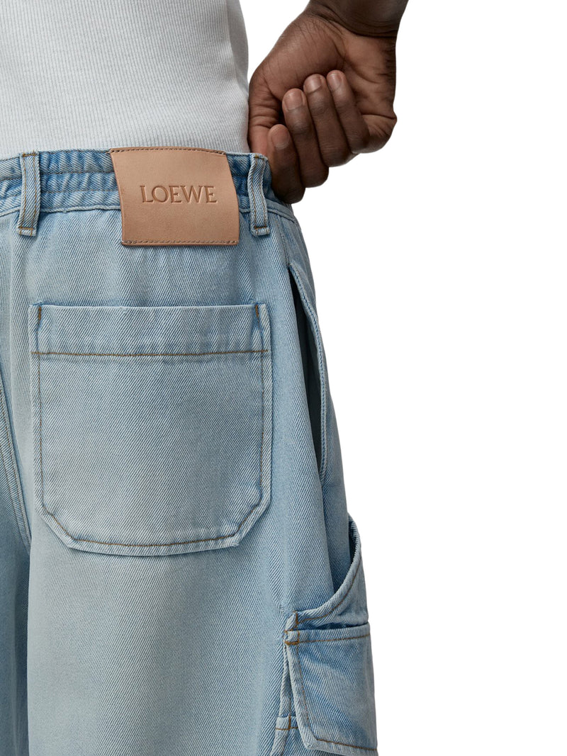 MIDWEIGHT WASHED COTTON DENIM SHORTS