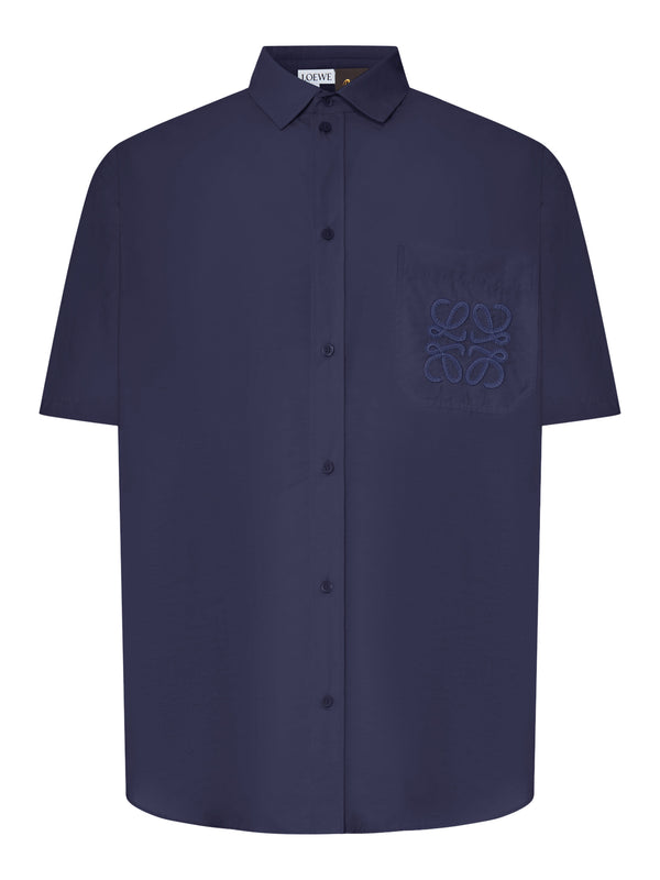 SHORT-SLEEVED TEXTURED POPLIN SHIRT