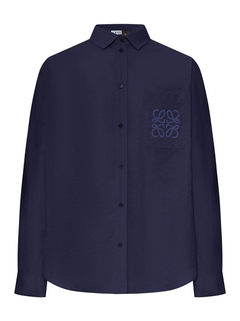 LONG-SLEEVED TEXTURED POPLIN SHIRT