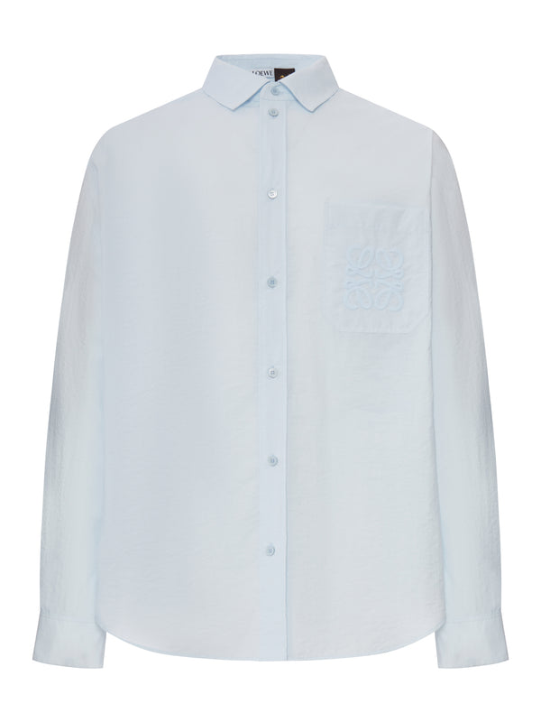LONG-SLEEVED TEXTURED POPLIN SHIRT