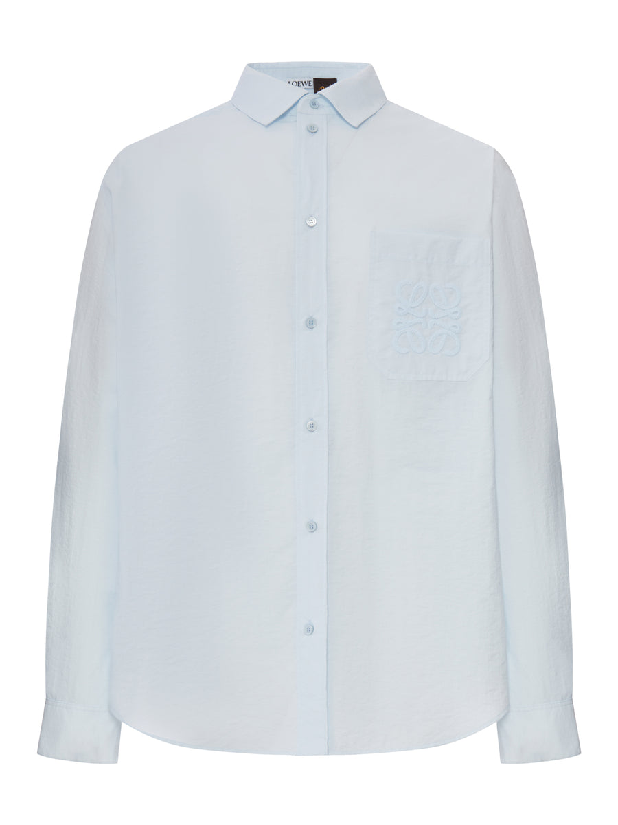 LONG-SLEEVED TEXTURED POPLIN SHIRT
