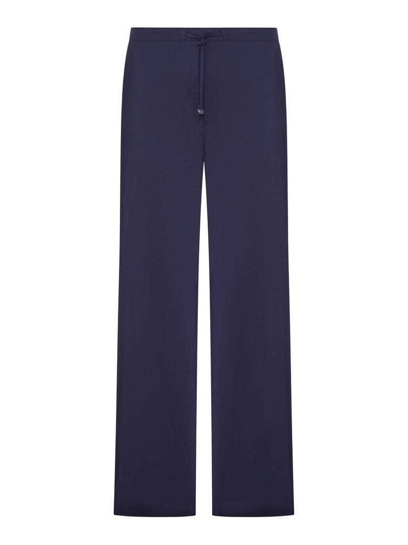 TROUSERS IN LIGHTWEIGHT TEXTURED COTTON POPLIN BLEND