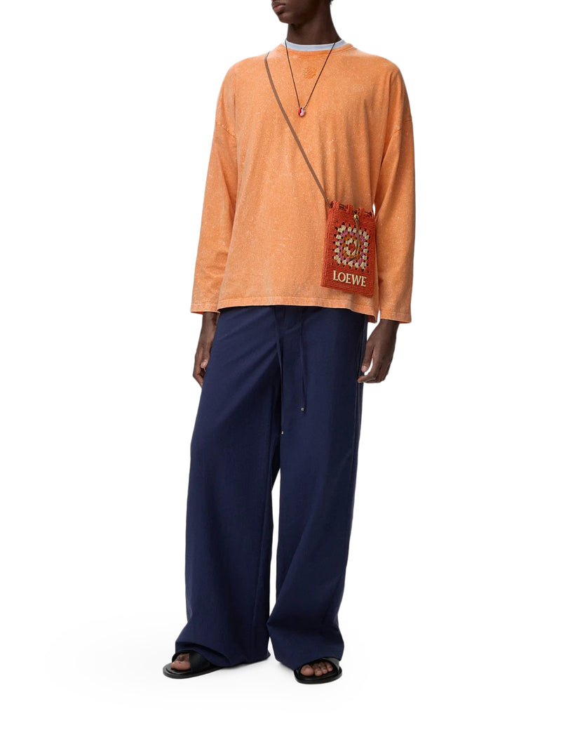 TROUSERS IN LIGHTWEIGHT TEXTURED COTTON POPLIN BLEND
