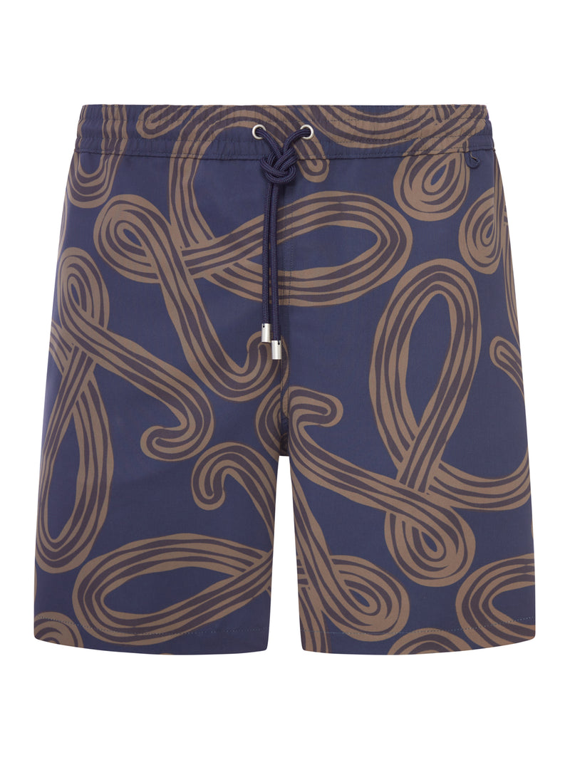 SWIMSUIT IN TECHNICAL FABRIC WITH ALL-OVER ANAGRAM PRINT