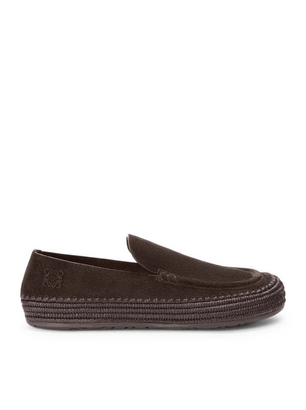 RIO SUEDE AND RAFFIA LOAFERS
