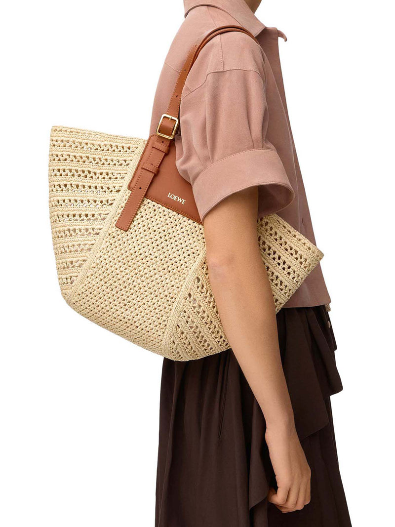 HAMMOCK CABAS MEDIUM BAG IN RAFFIA AND CALFSKIN