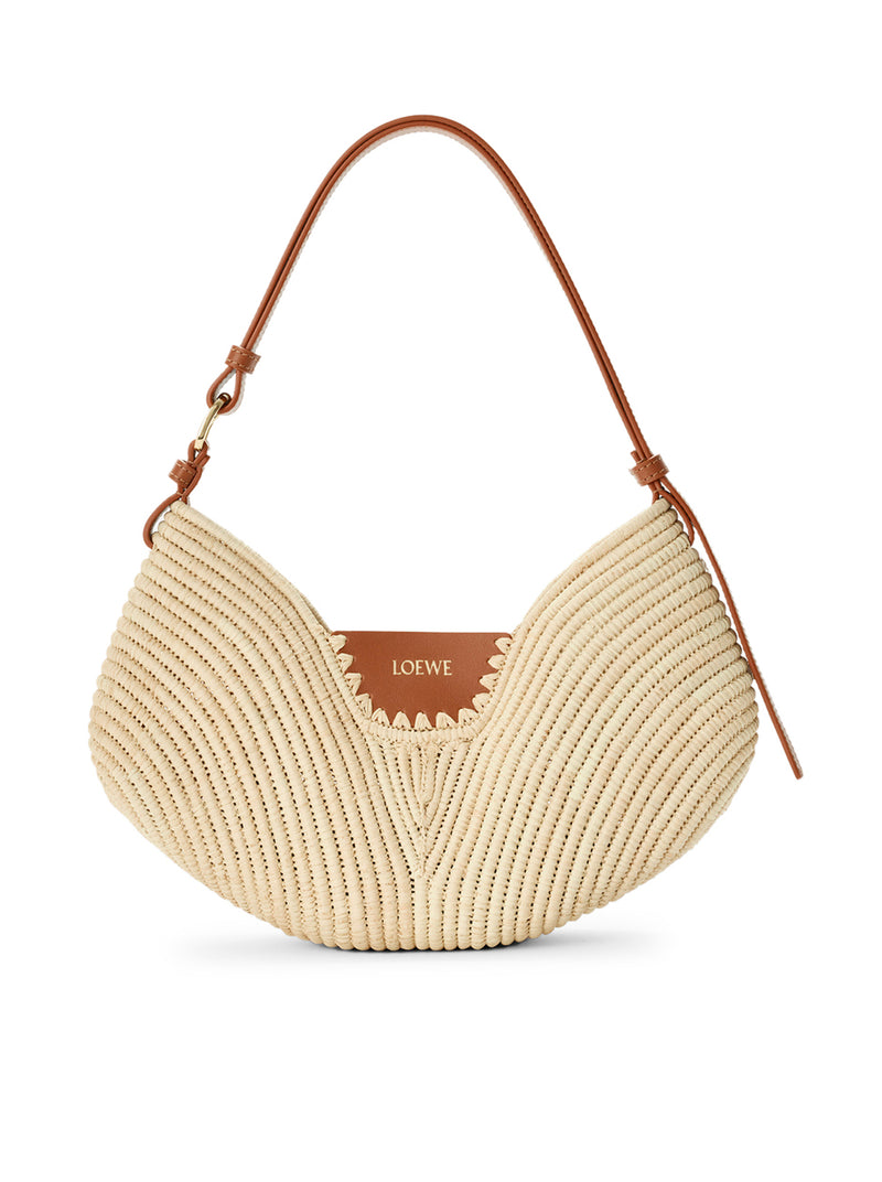 LOEWE MEDIUM SWING BAG IN RAFFIA AND CALFSKIN